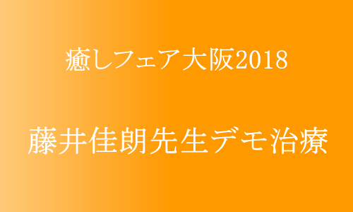 癒しフェア大阪2018 癒しフェア2017大阪　デモ治療の様子
